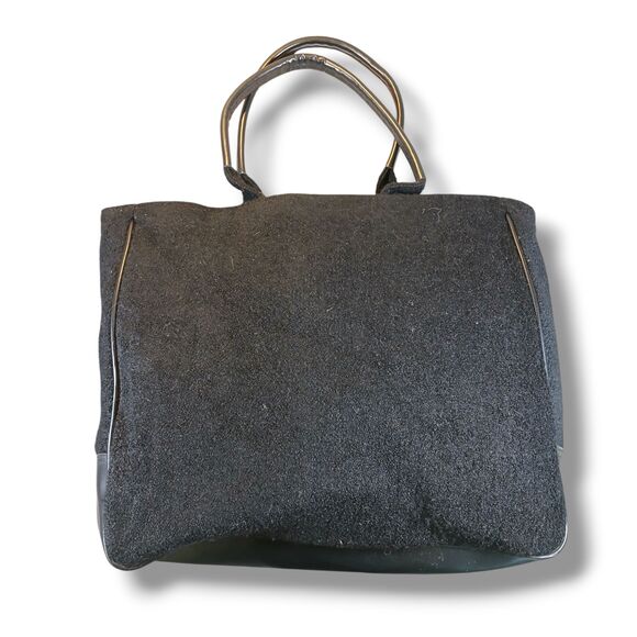 Givenchy Tote Medium Black Sherpa Faux Leather Straps Gold Hardware Red Lining - Picture 2 of 11